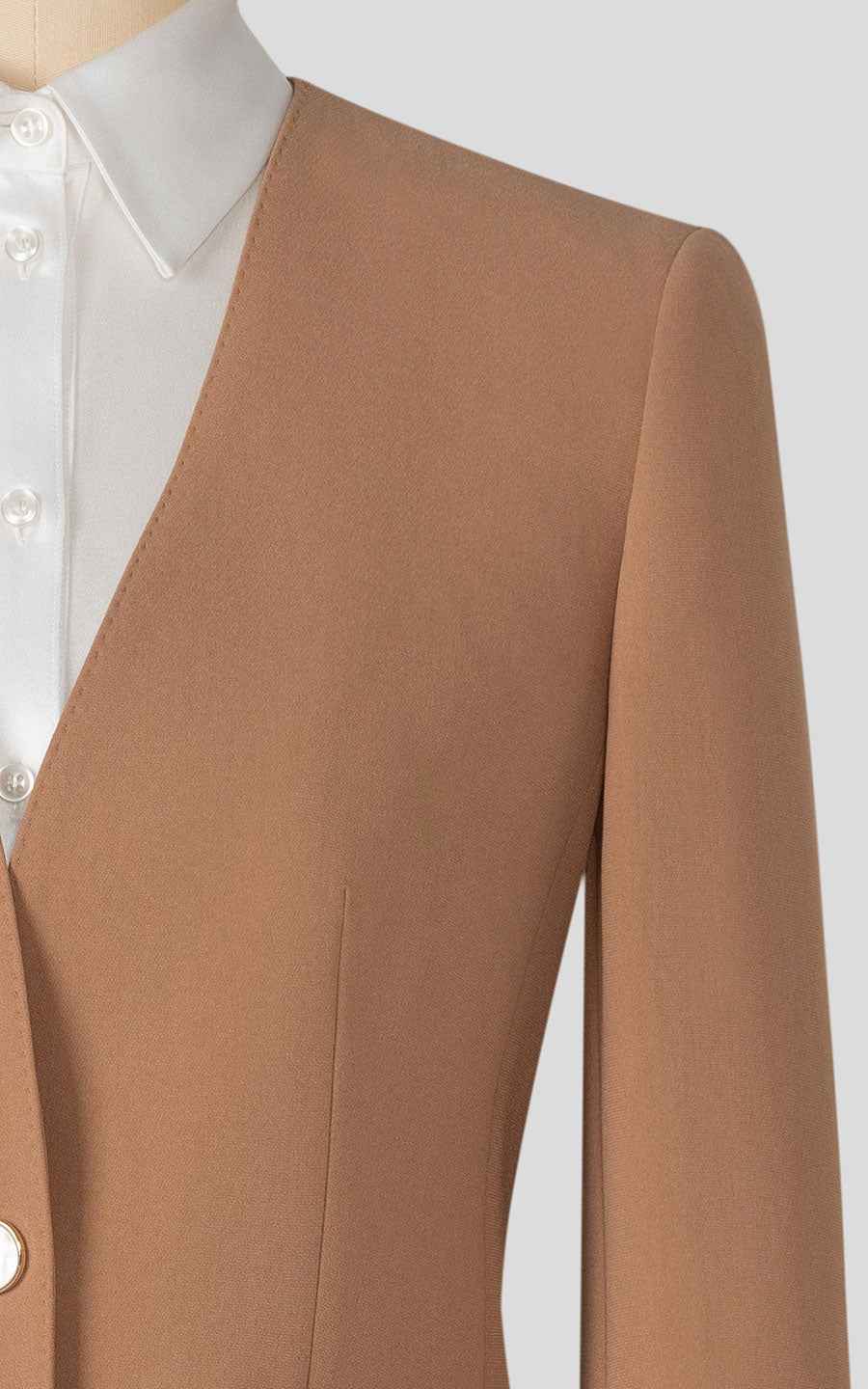 Women's Camel Two-Piece Suit Set
