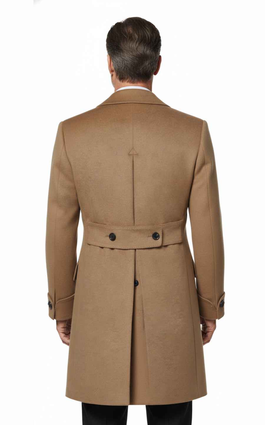 Custom Double-Breasted Camel Hair and Men's Wool Winter Coat
