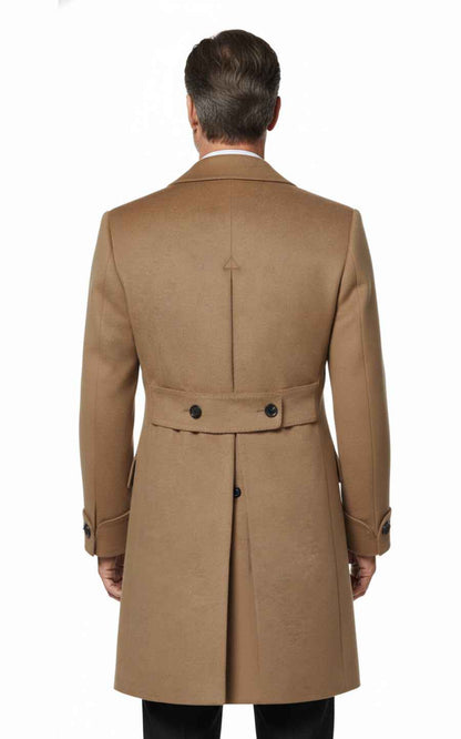 Custom Double-Breasted Camel Hair and Men's Wool Winter Coat