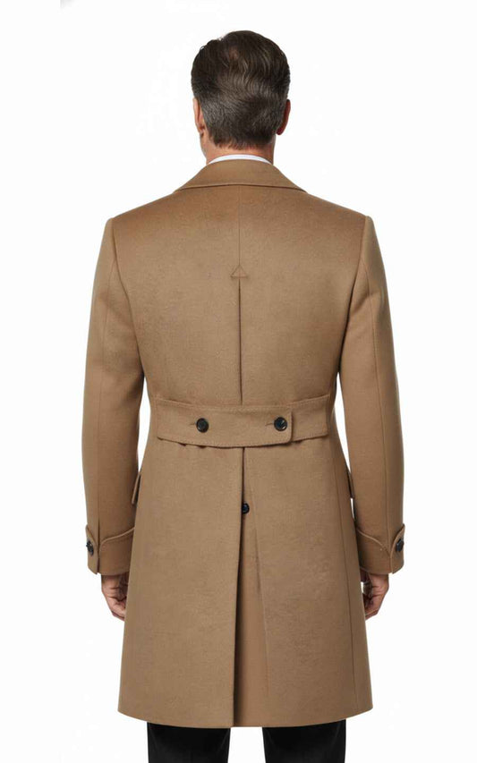 Custom Double-Breasted Camel Hair and Men's Wool Winter Coat