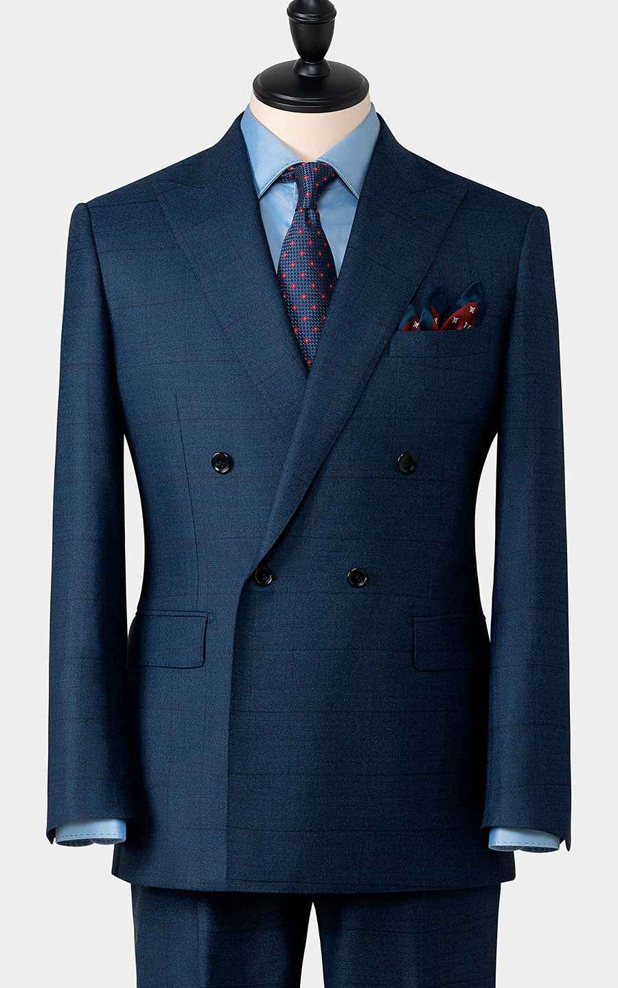 Suit custom Navy Blue Wool Business Suit Set for Men