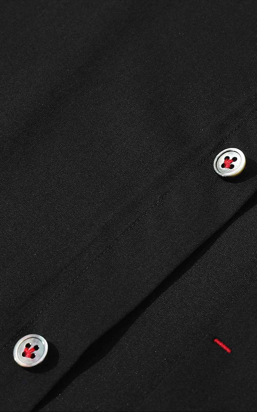 Custom Black Satin Dress Shirt - Tailored Fit Men's Formal