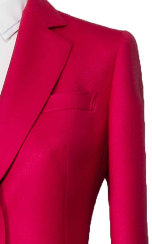 Women's Red Single Button Blazer - Professional Suit Jacket
