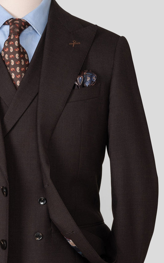 Custom tailored brown twill suit bespoke menswear