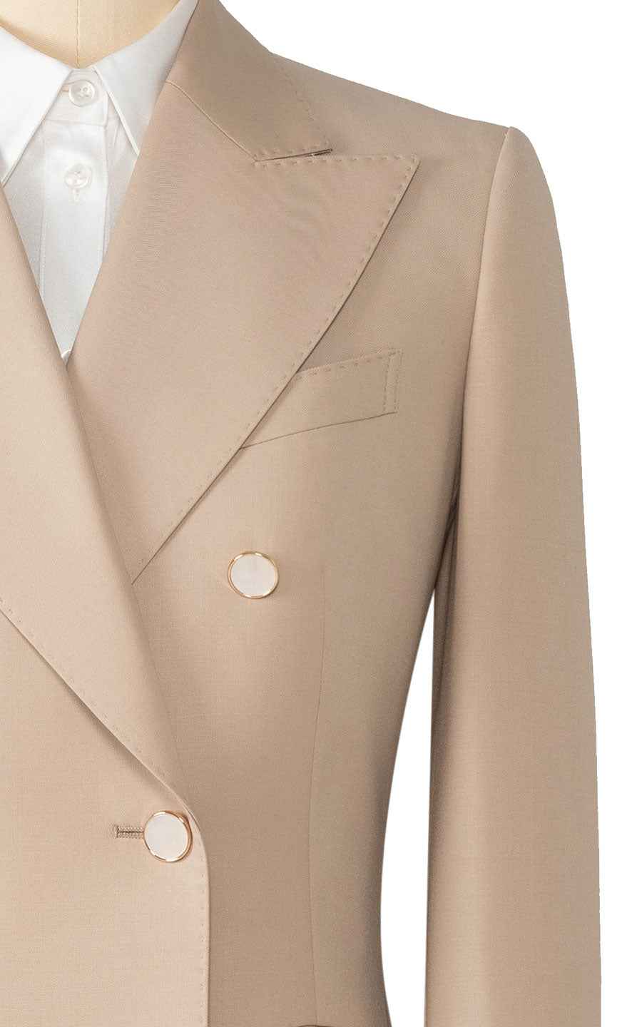 Premium Beige Double-Breasted Suit Set
