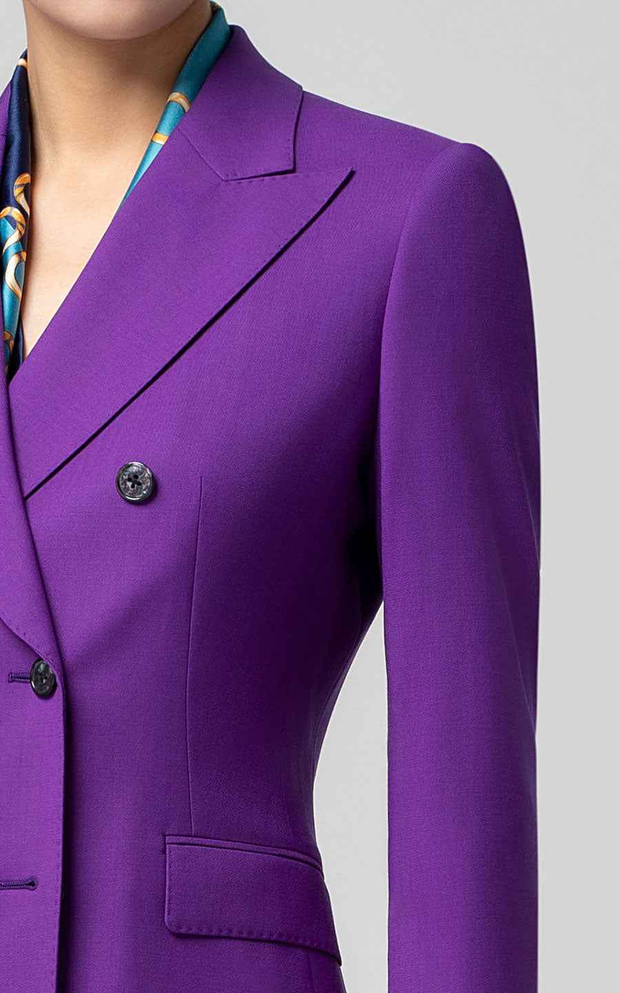 Women's Purple Double-Breasted Business Suit Set