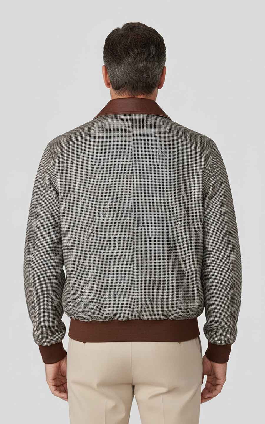 Custom brown plaid jacket for men casual coat