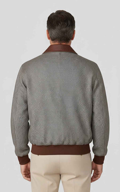 Custom brown plaid jacket for men casual coat