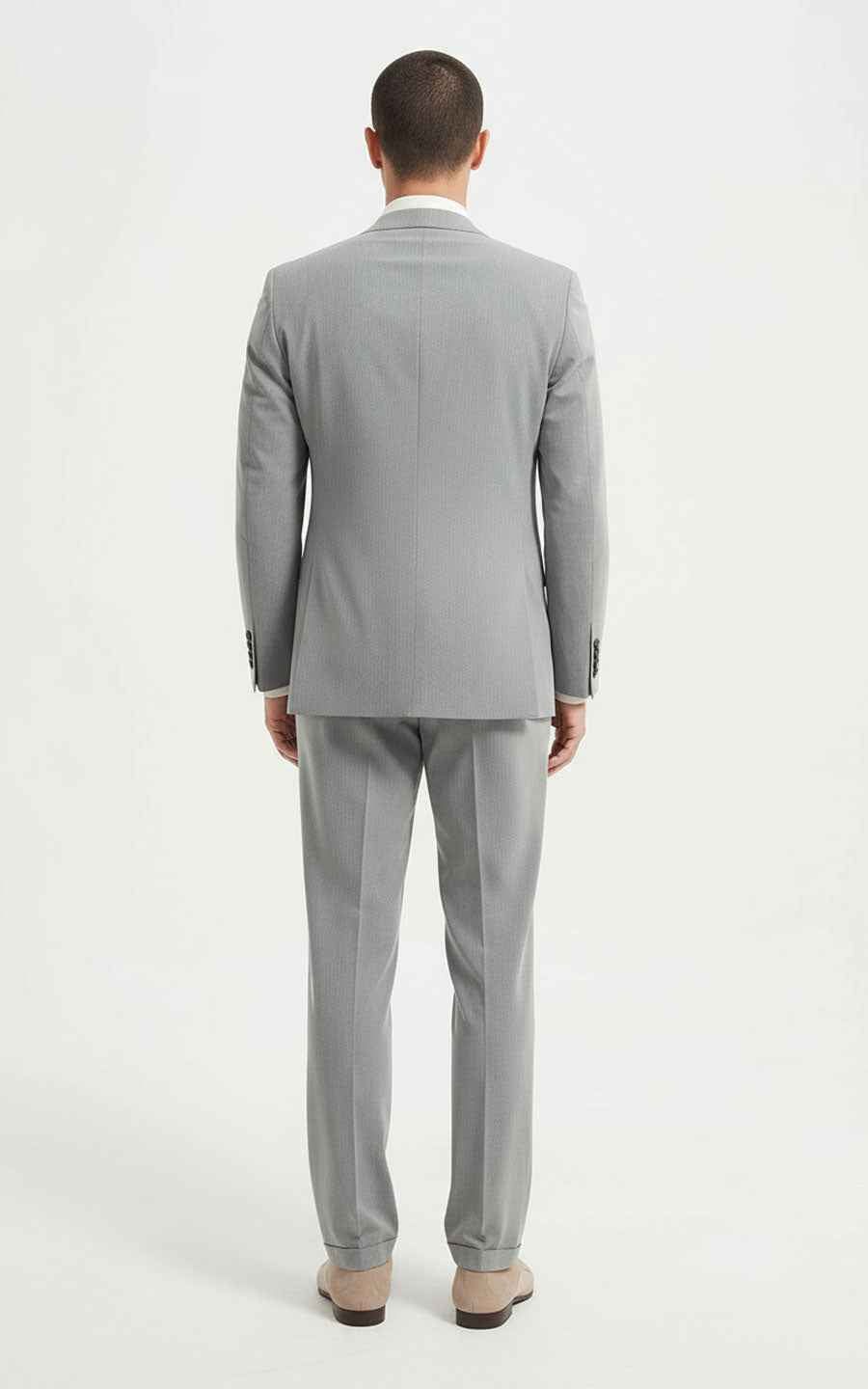 Men's Grey Suit Classic Two-Piece Set