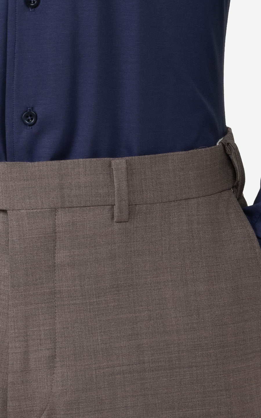 Light Brown Stretch Fabric - Premium Suit Pants Detail
