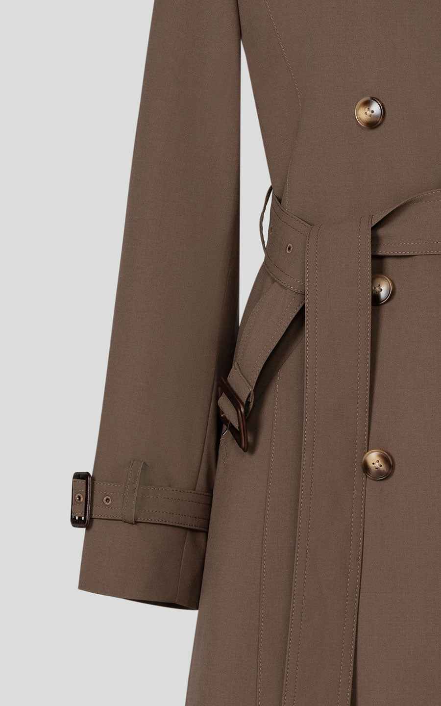 Classic Brown Double-Breasted Trench Coat