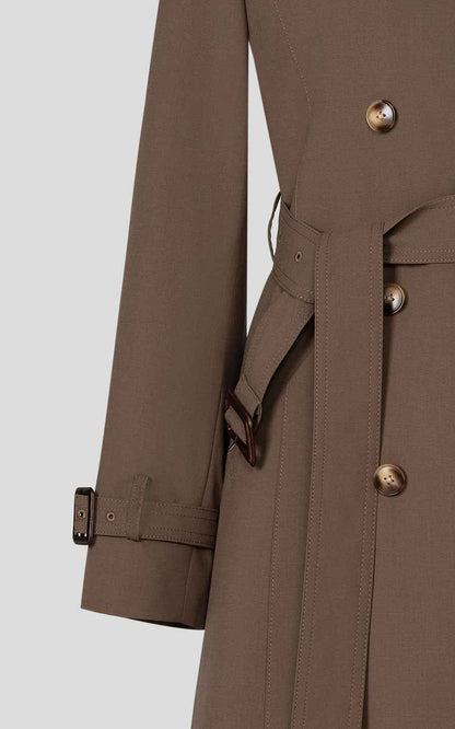 Classic Brown Double-Breasted Trench Coat