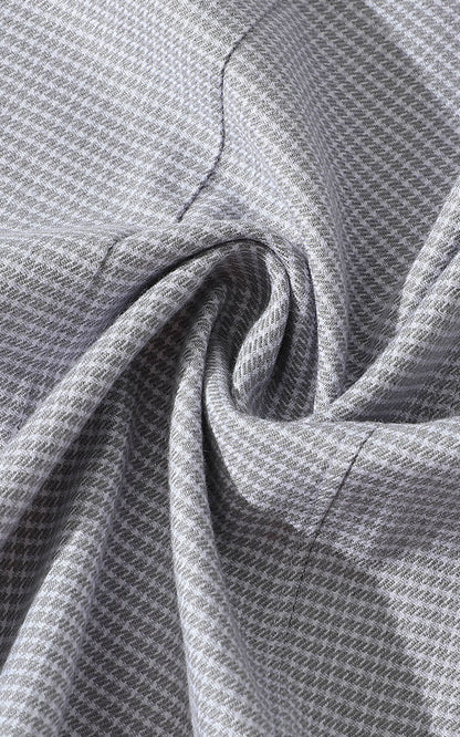 Premium celadon shirt detail - wool twill weave