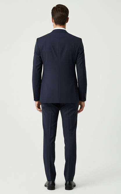 Deep Haze Blue Plain Weave Custom Men Business Suit Set Wear