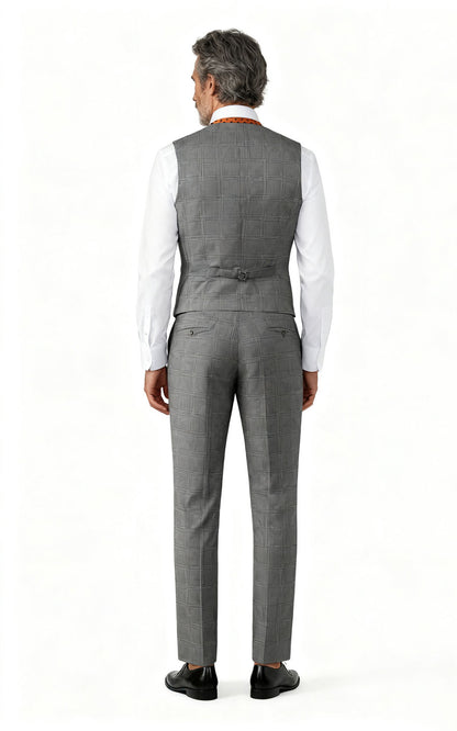 Premium Grey Wool Vest Custom Tailored Online