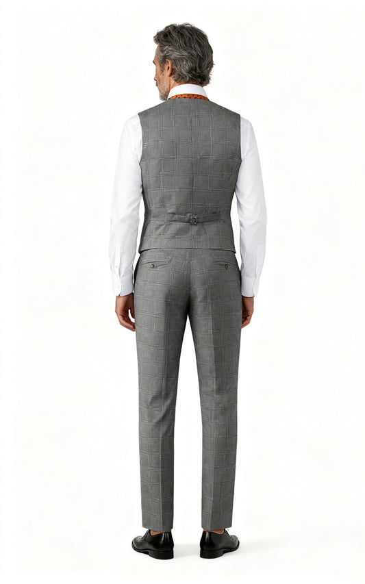 Premium Grey Wool Vest Custom Tailored Online