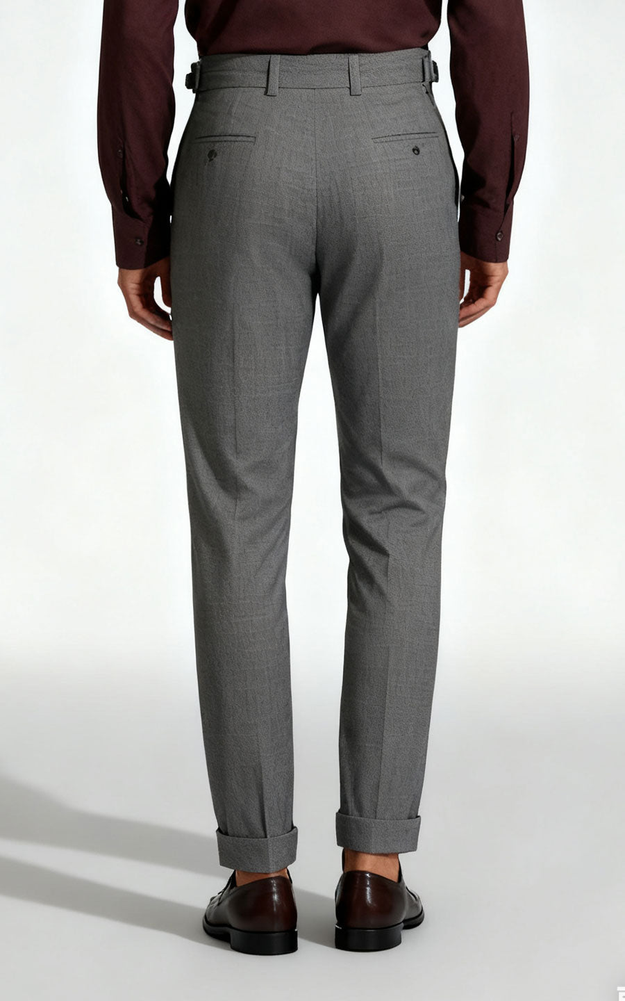 Grey Floral Textured Suit Pants - Premium Tailored Fit