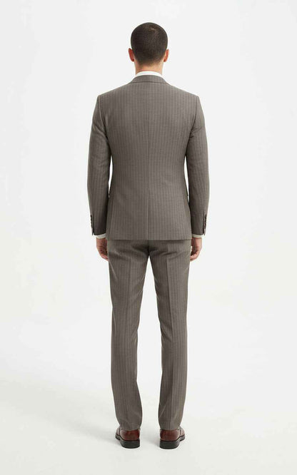 Men's Grey Suit Slim Fit Business Formal Classic