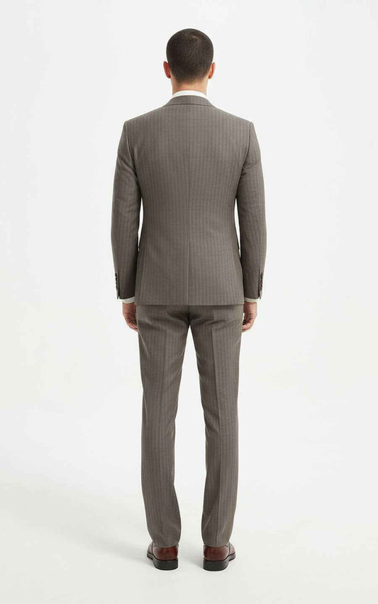 Men's Grey Suit Slim Fit Business Formal Classic