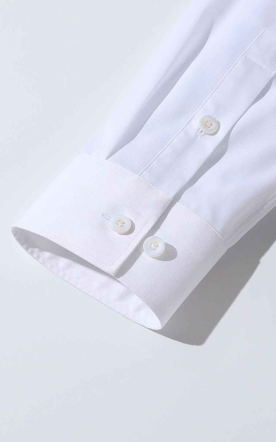 WIAI Men's White Stretch Cotton Blend Casual Shirt
