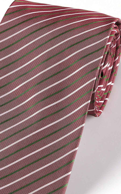 Burgundy striped silk fabric texture - tie detail