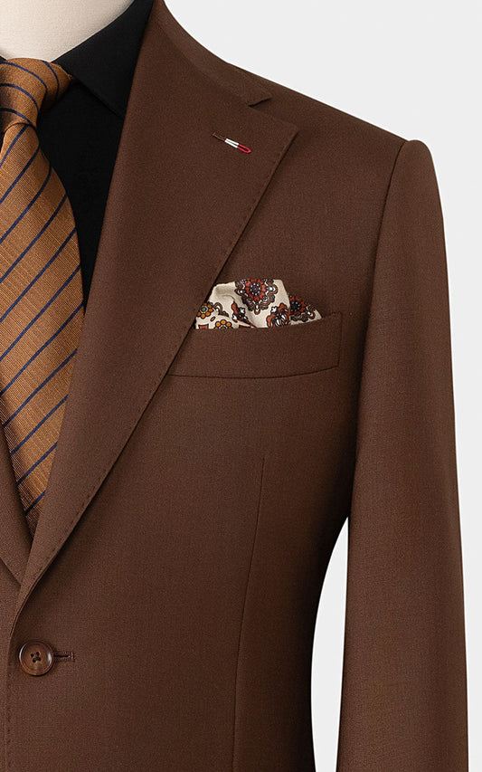 Brown Twill Formal Fabric - Premium Business Suit Texture
