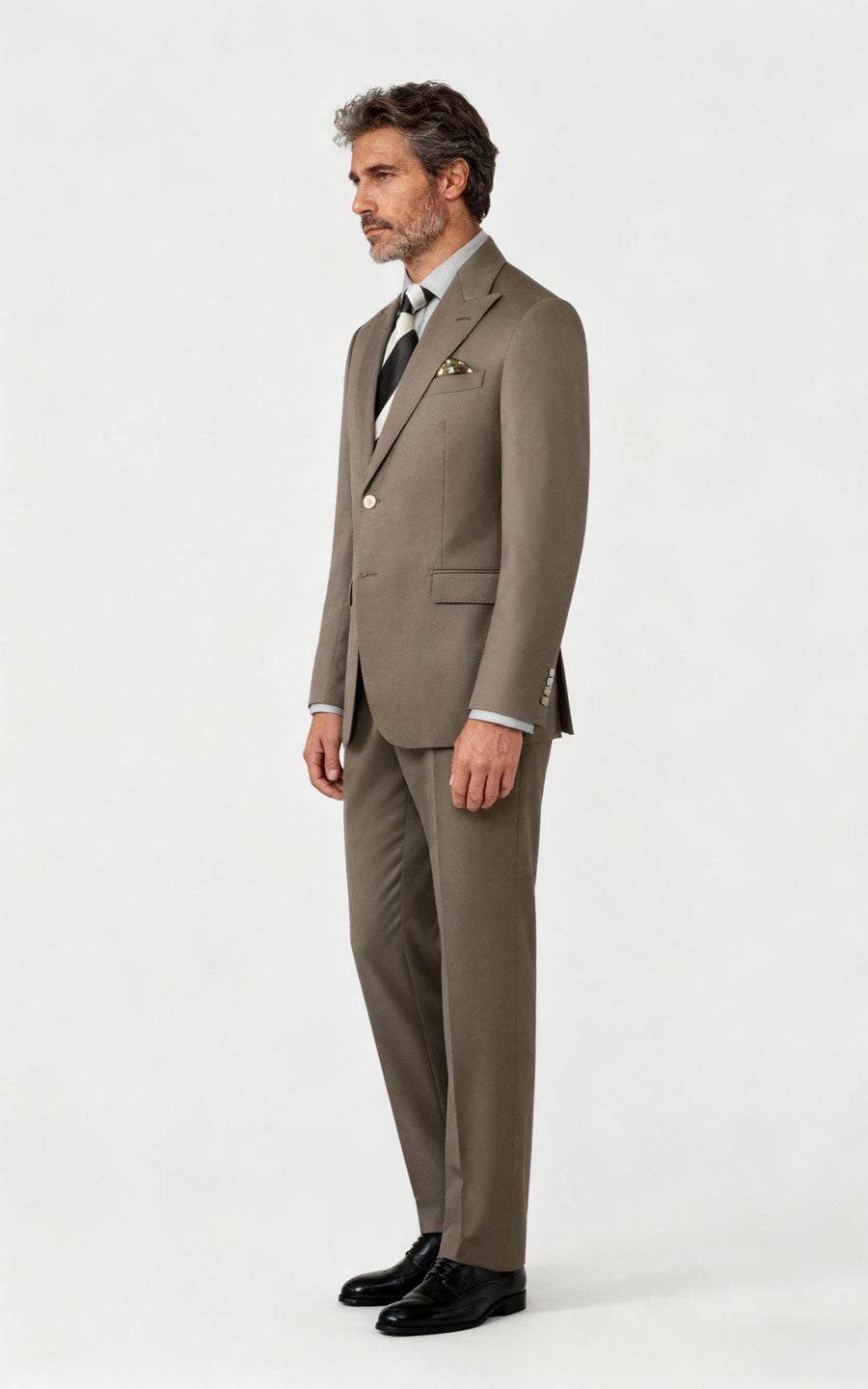 Tailored Online Suit Dark gray-brown twill suit