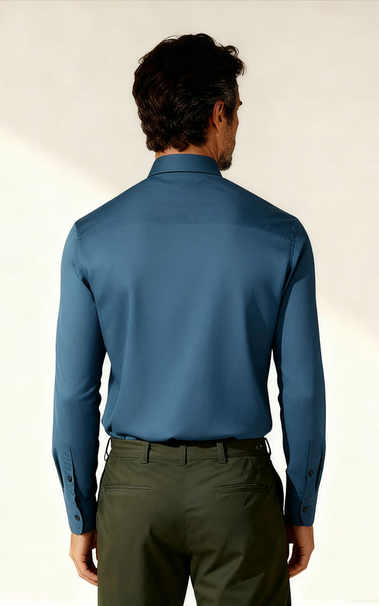 Deep Sea Blue Sailor Men's Dress Shirt - Business Casual