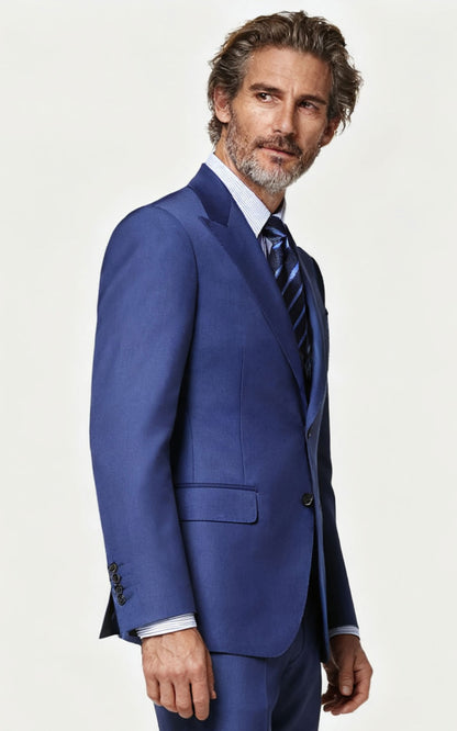 Dark Blue Plaid Tailored Blazer - Custom Fit Men's Jacket
