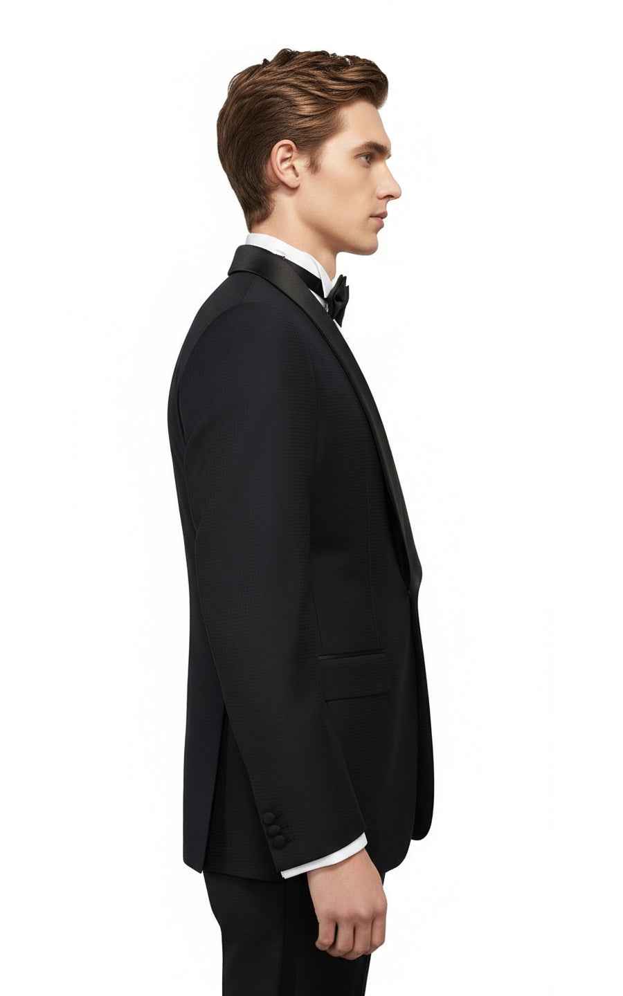 Men's navy blue shawl collar custom formal dress suit coat