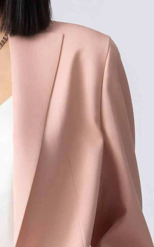 Pink Blazer Shorts Set - Women's Two Piece Suit