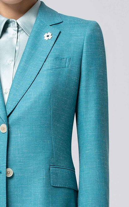 Women's Turquoise Business Suit - Professional Blazer Set