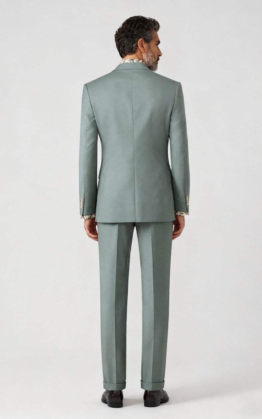 Custom Light Green Twill Suit - Tailored Business Formal