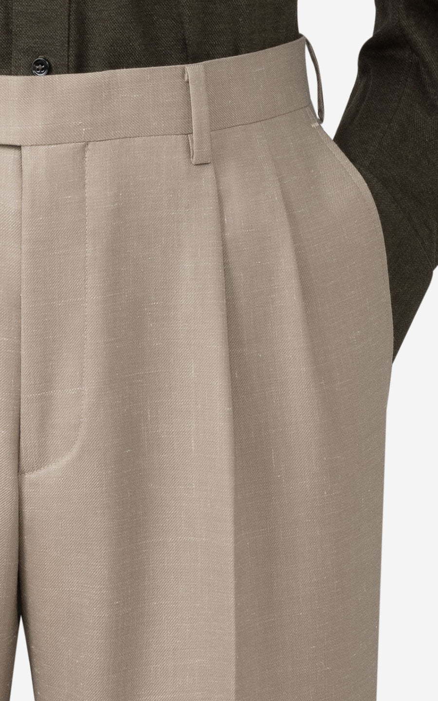 Premium Light Khaki Twill - Custom Pants Fabric Detail