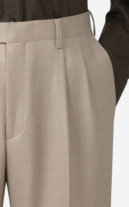 Premium Light Khaki Twill - Custom Pants Fabric Detail