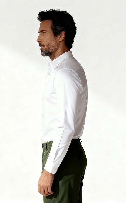 WIAI Custom Pearlescent White Dress Shirt - Tailored Fit
