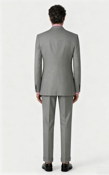 Suits customize Grey Wool Business Suit Set - Tailored Men's Attire