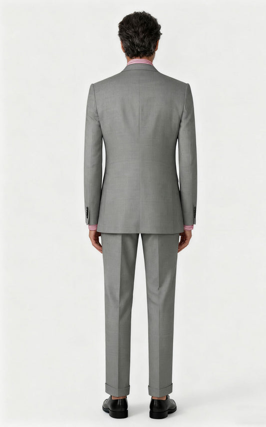 Suits customize Grey Wool Business Suit Set - Tailored Men's Attire
