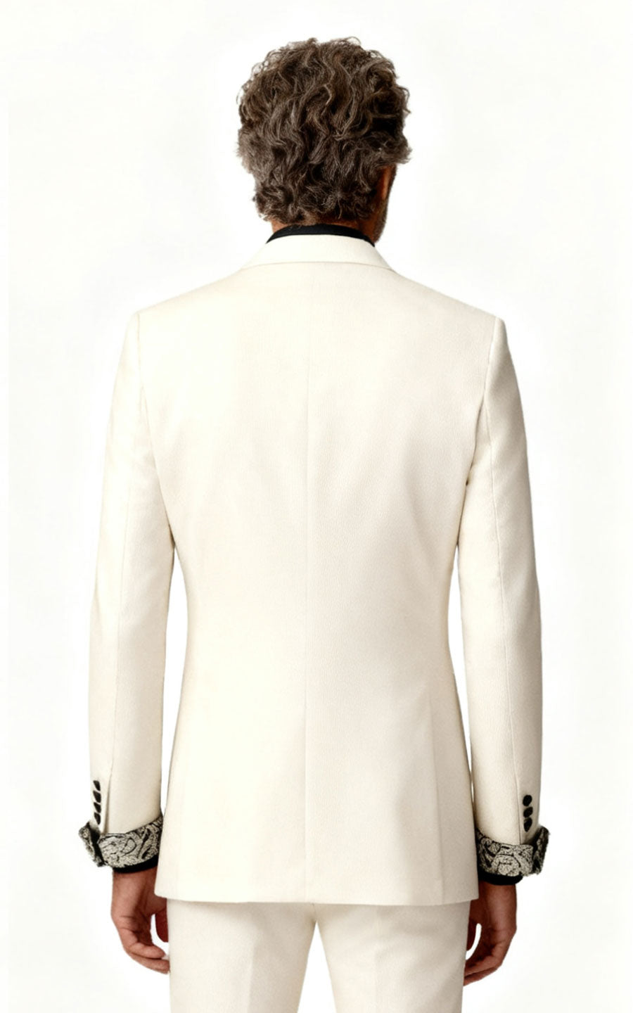 Men's White Wool Wedding Tuxedo - Custom Premium