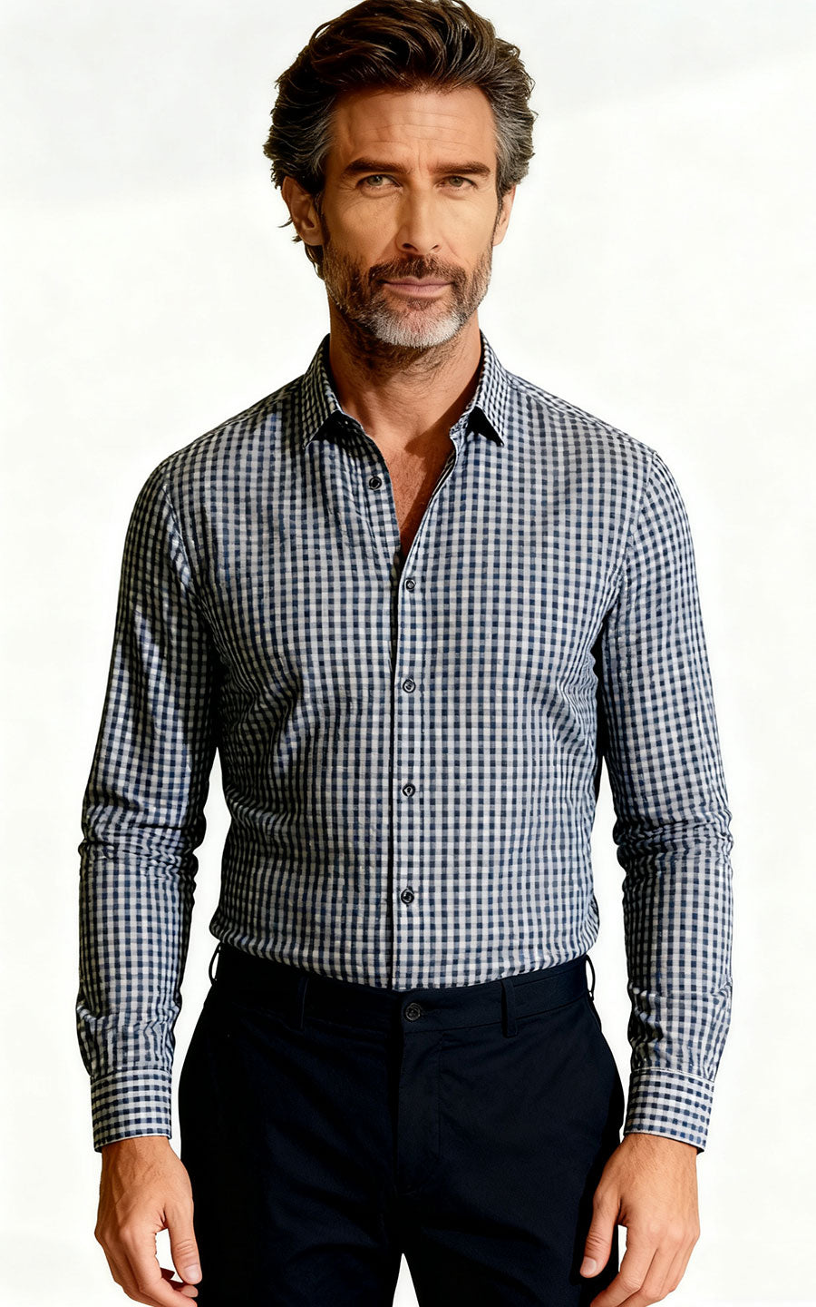 Custom Gray Plaid Shirt - Personalized Online Design