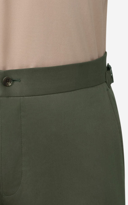 Premium Forest Green Twill - Custom Suit Pants Detail