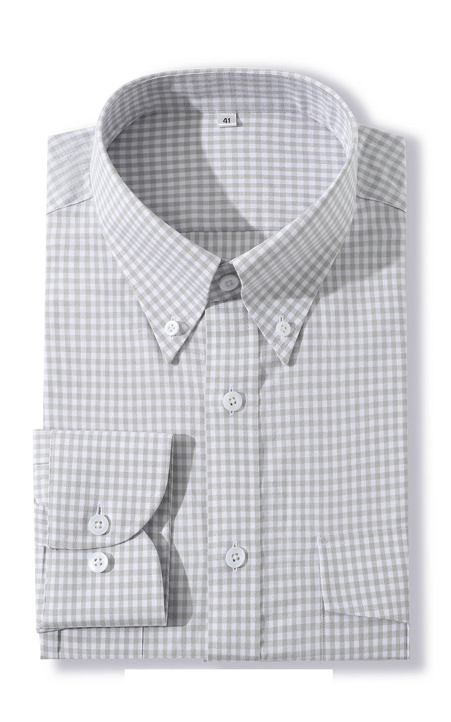 Modern Tailored Cut - Grey Check Business Shirt