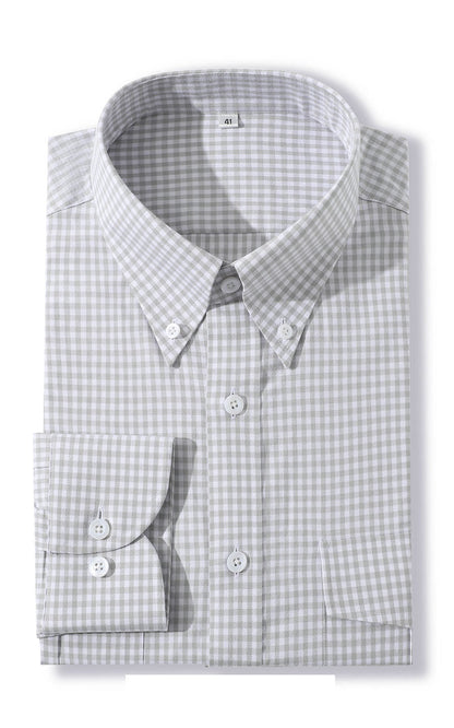 Modern Tailored Cut - Grey Check Business Shirt