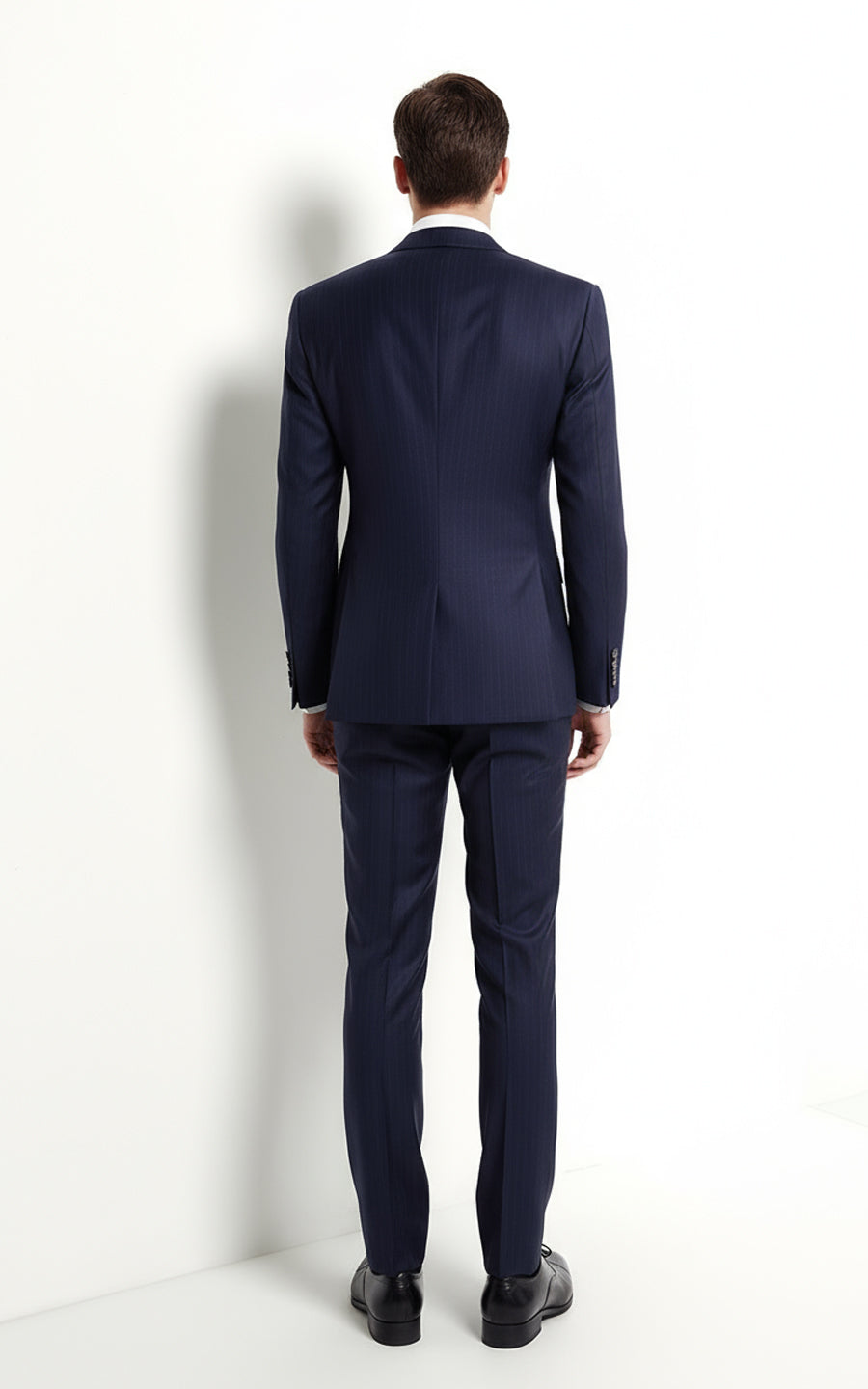 Custom Navy Pinstripe Men Double Breasted Formal Suits Set