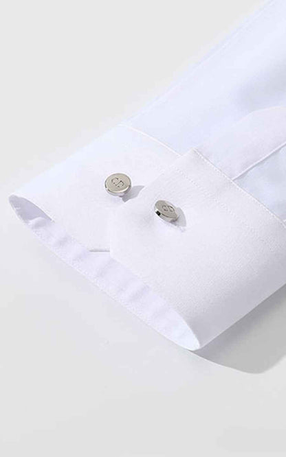 Custom White Men's Tailored Dress Shirts - Personalized