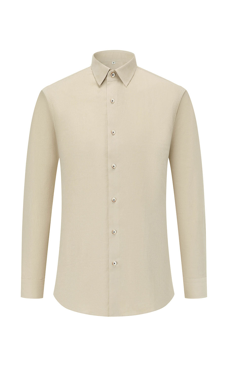 Khaki organic cotton dress shirt - men's business casual