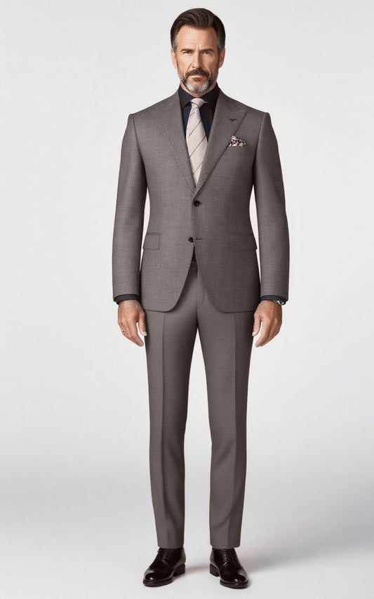 Light Brown Twill Wedding Suit - Tailor Made