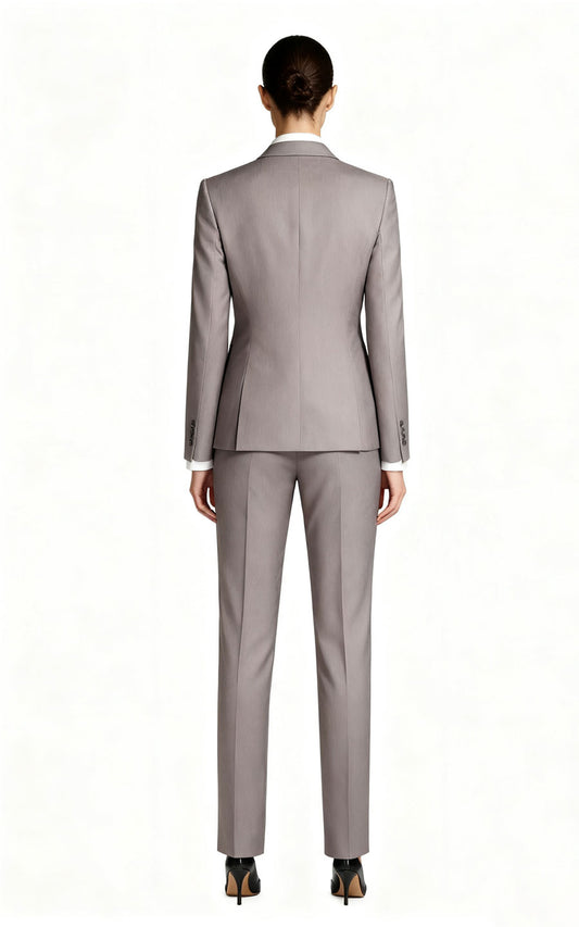 Professional Women's Business Suit - Gray Tailored Set