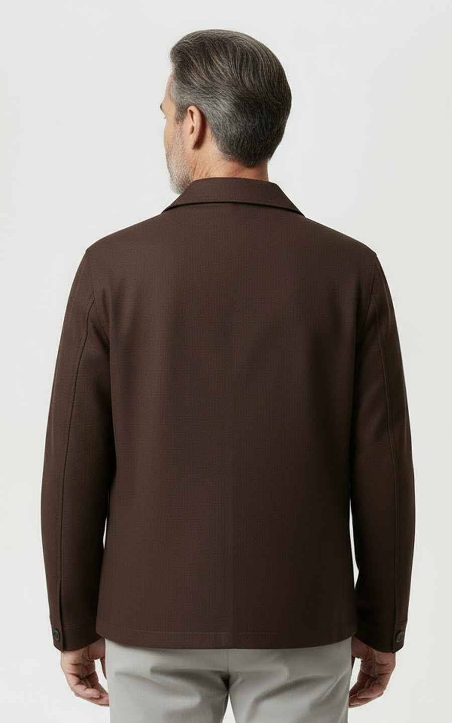 Brown slim fit men's custom casual jacket coat