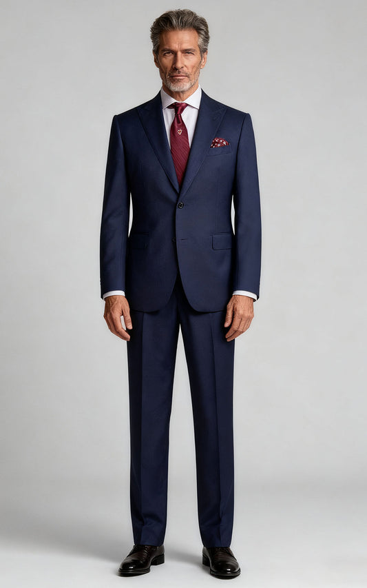 Custom Suit Dark Blue Twill - Tailored to Perfection